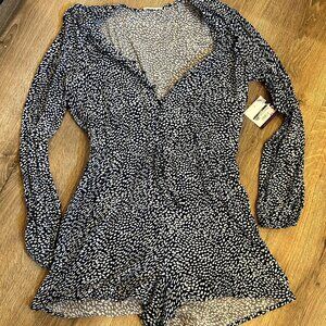 Navy and White Romper